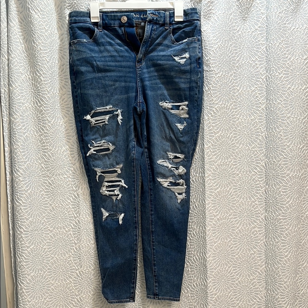 Distressed Blue Jeans